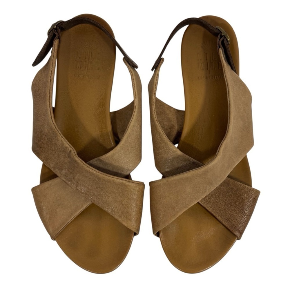 Lili Mill SOFT Leather Boho Sandals Sz 8 Tan Brown Casual Beachy Festival VGUC